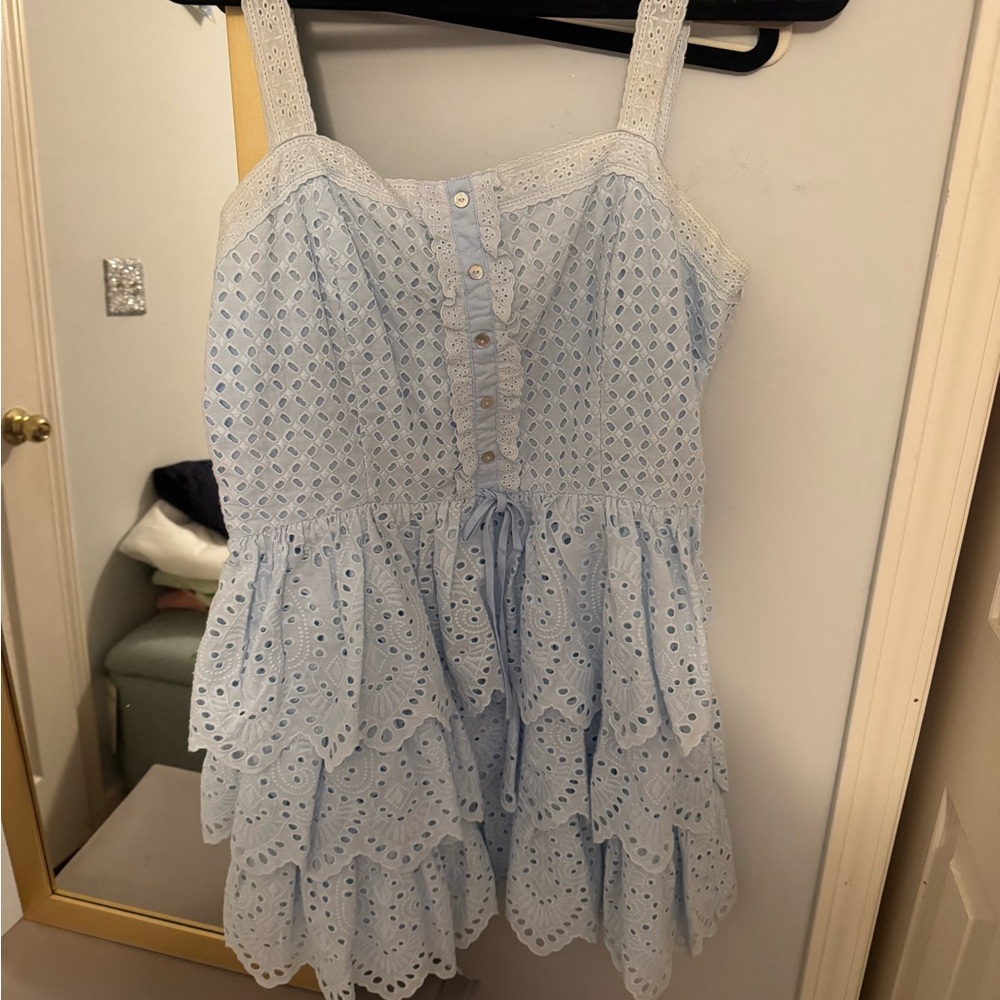 Stellah Sky Blue Eyelet Dress